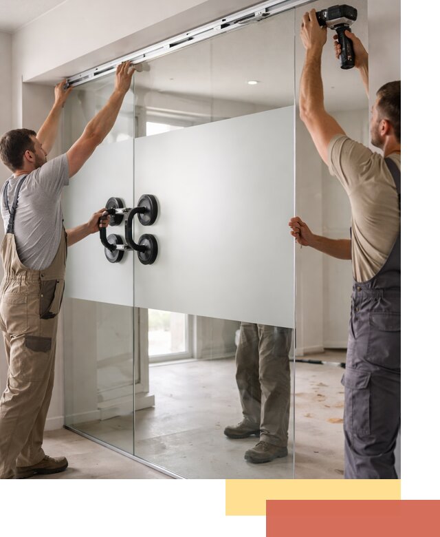 Матовые стеклянные перегородки под ключ в Новокубанске