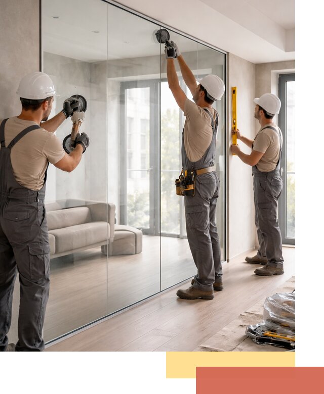 Перегородки из закаленного стекла в Новокубанске для офисов и квартир