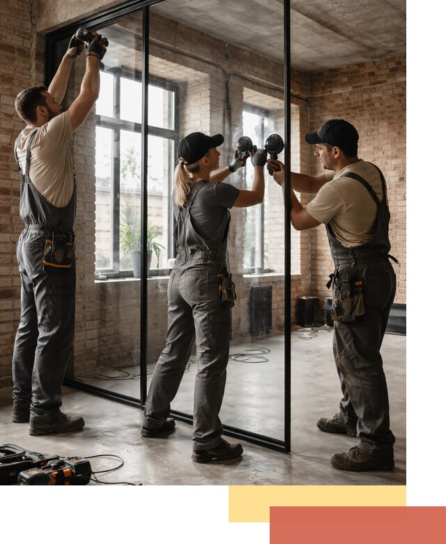 Стеклянные перегородки лофт — изготовление и монтаж в Новокубанске