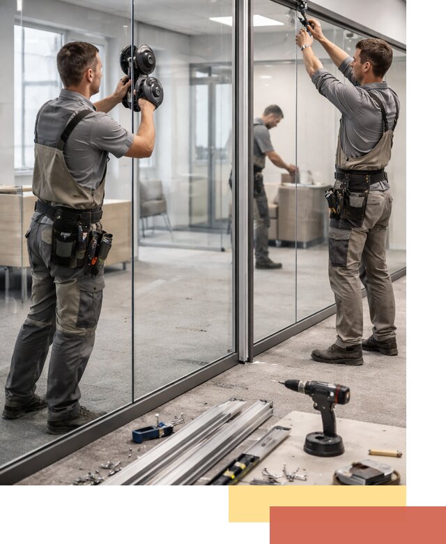 Стеклянные офисные перегородки под ключ в Новокубанске