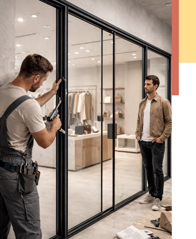 Стеклянные перегородки для магазинов в Новокубанске от 8526 руб. под ключ | ОТДЕЛОЧНИК-Нкб