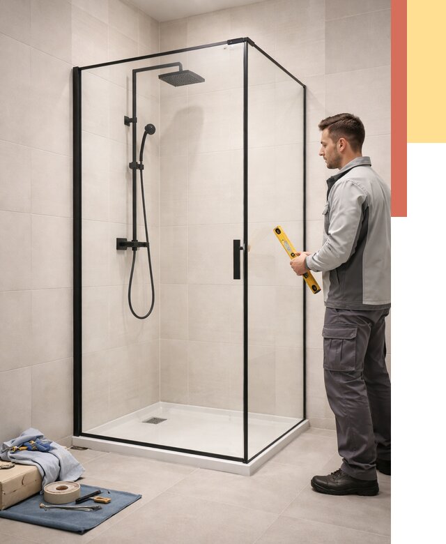 Стеклянные перегородки для душа в Новокубанске от 12998 руб. | Монтаж под ключ — ОТДЕЛОЧНИК-Нкб