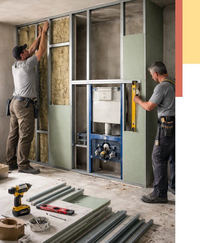 Установка сантехнических перегородок в Новокубанске от 8838 руб. | ОТДЕЛОЧНИК-Нкб