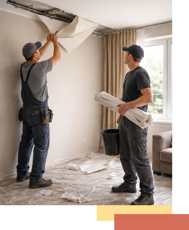 Демонтаж натяжного потолка в Новокубанске быстро и аккуратно