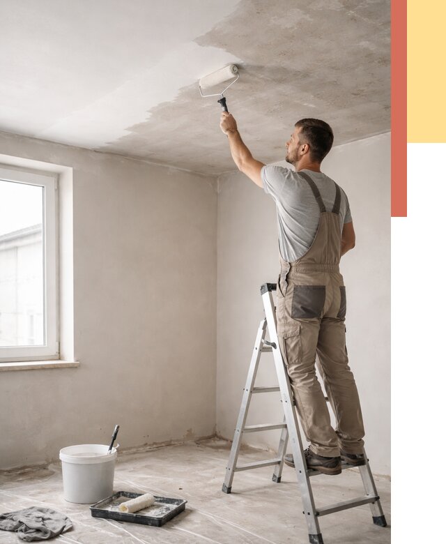 Грунтовка потолка в Новокубанске от 2600 руб. — быстро и недорого | ОТДЕЛОЧНИК-Нкб