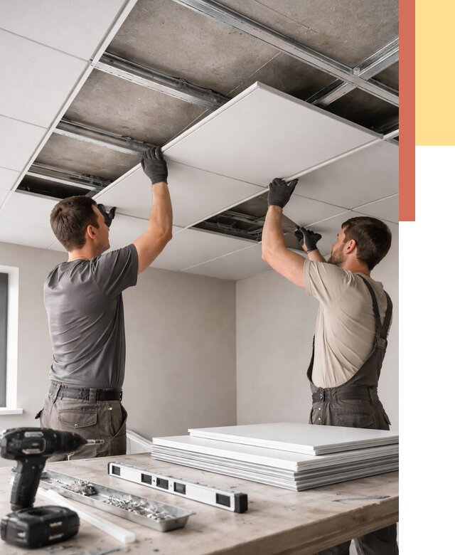 Монтаж кассетного потолка в Новокубанске от 4679 руб/м2 — установка и сборка | ОТДЕЛОЧНИК-Нкб