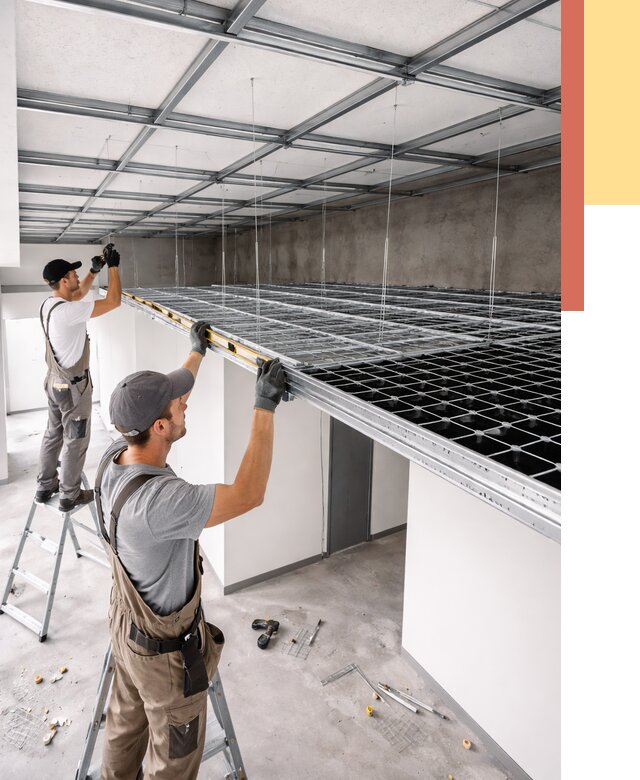 Монтаж потолка грильято в Новокубанске от 468 руб./м² — быстрая сборка под ключ | ОТДЕЛОЧНИК-Нкб