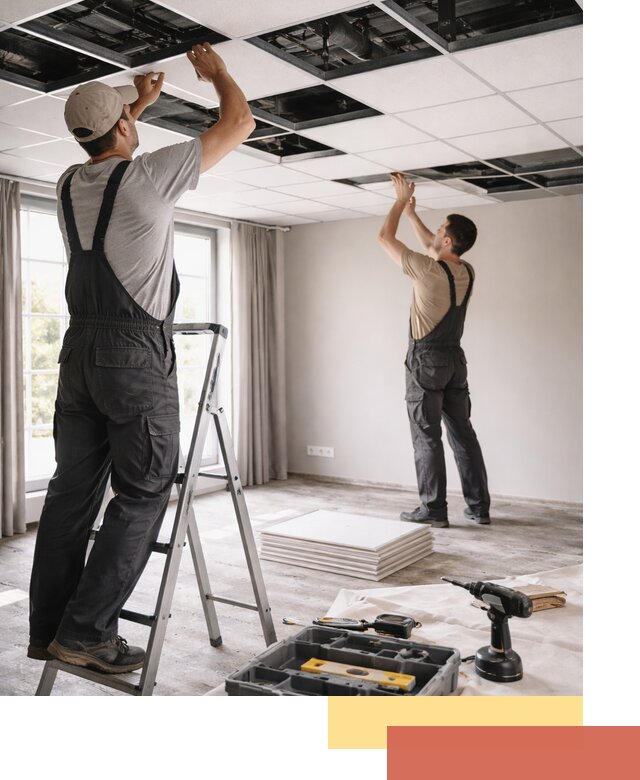 Замена плит подвесного потолка в Новокубанске быстро и качественно