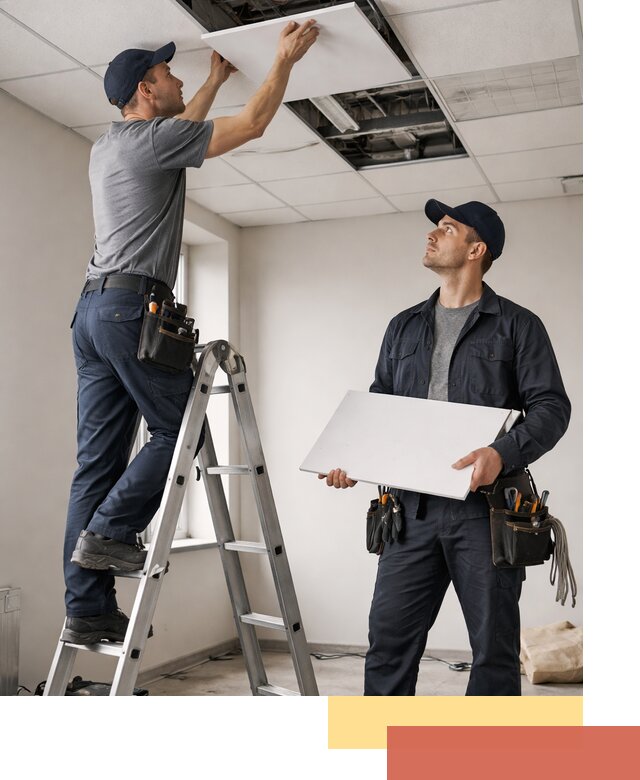 Обслуживание подвесного потолка в Новокубанске — ремонт и чистка