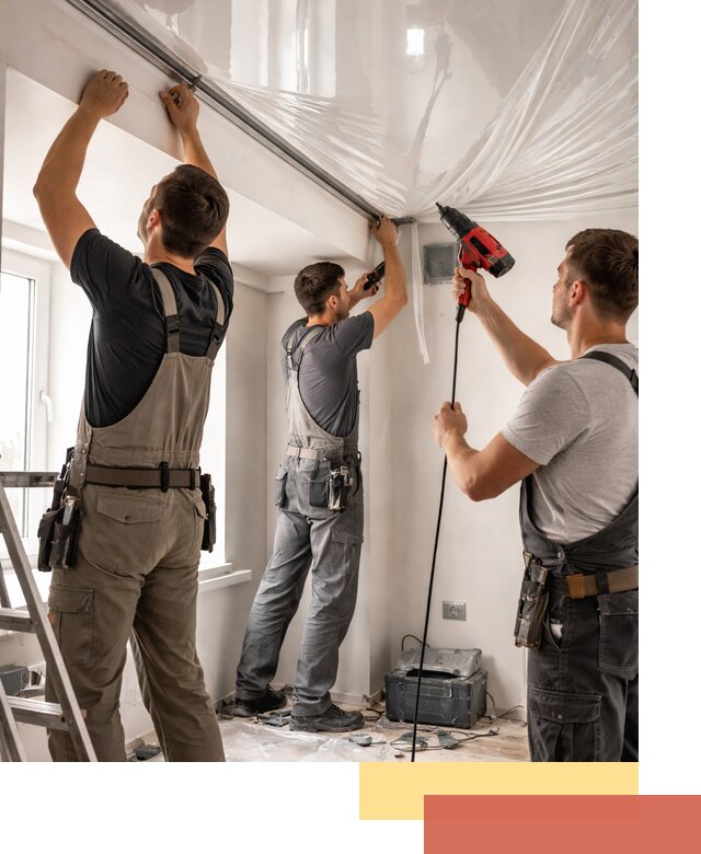 Монтаж глянцевого натяжного потолка в Новокубанске быстро и качественно