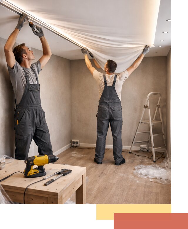 Монтаж натяжного потолка с подсветкой в Новокубанске цена и сроки