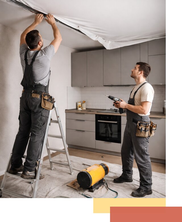 Монтаж натяжного потолка на кухне в Новокубанске