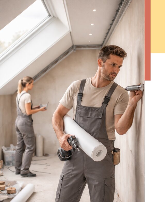 Монтаж натяжного потолка на мансарде в Новокубанске от 3639 руб. | ОТДЕЛОЧНИК-Нкб