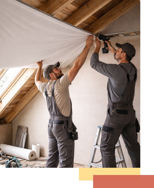 Монтаж натяжного потолка в мансарде в Новокубанске