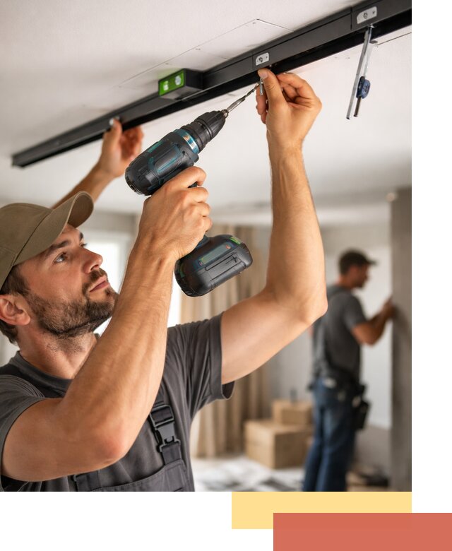 Установка трековых светильников в натяжной потолок в Новокубанске