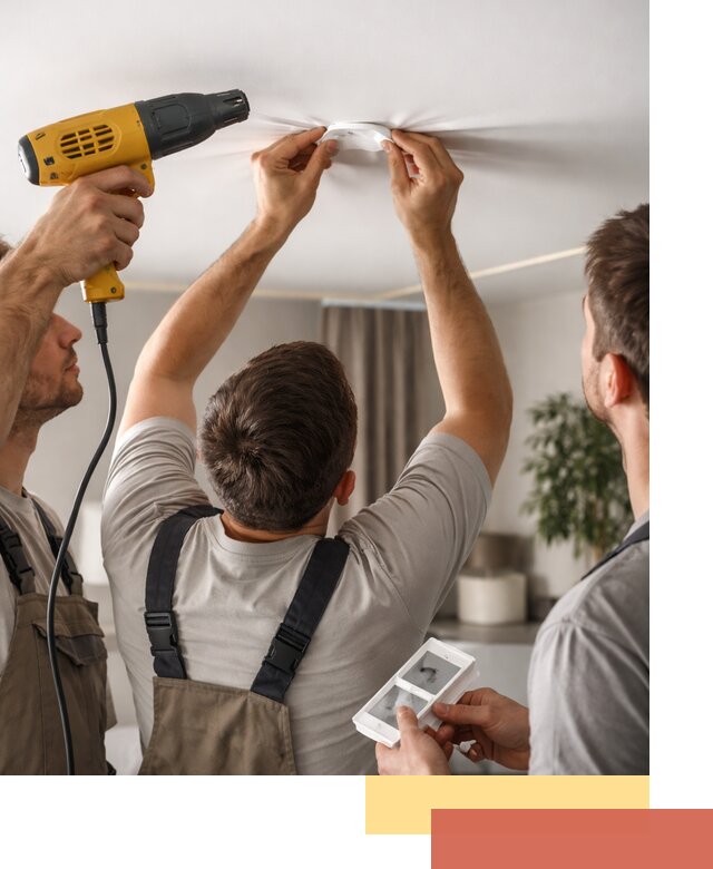 Ремонт прокола полотна натяжного потолка в Новокубанске