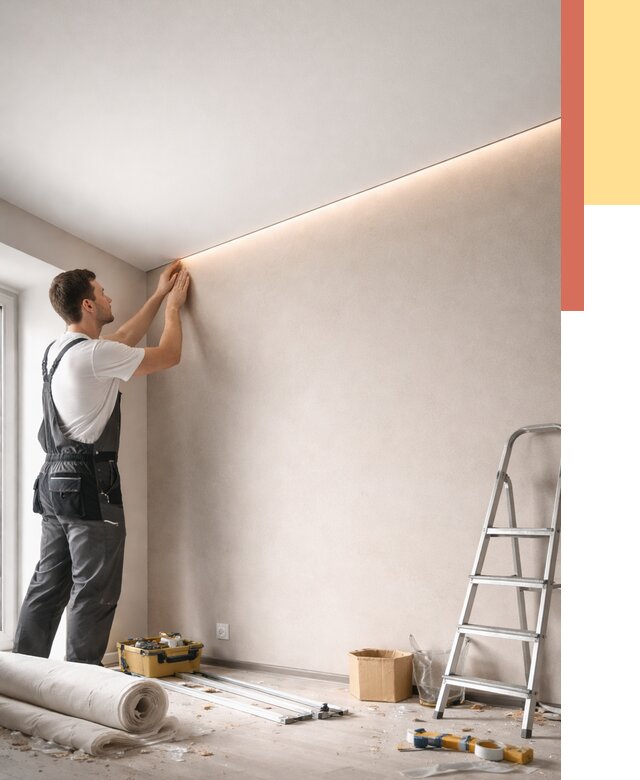 Теневые натяжные потолки в Новокубанске от 8526 руб. под ключ | ОТДЕЛОЧНИК-Нкб