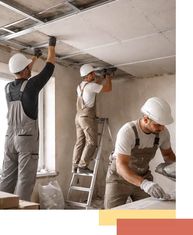 Одноуровневый потолок из гипсокартона в Новокубанске — монтаж и отделка