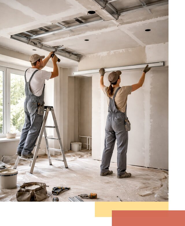 Монтаж многоуровневого потолка из гипсокартона в Новокубанске