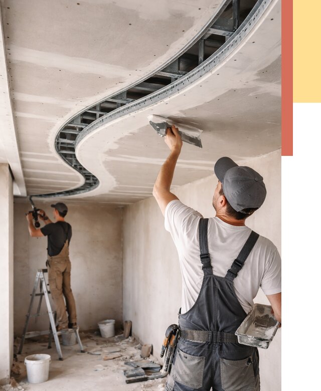 Криволинейный потолок из гипсокартона в Новокубанске от 2184 руб./м2 | ОТДЕЛОЧНИК-Нкб