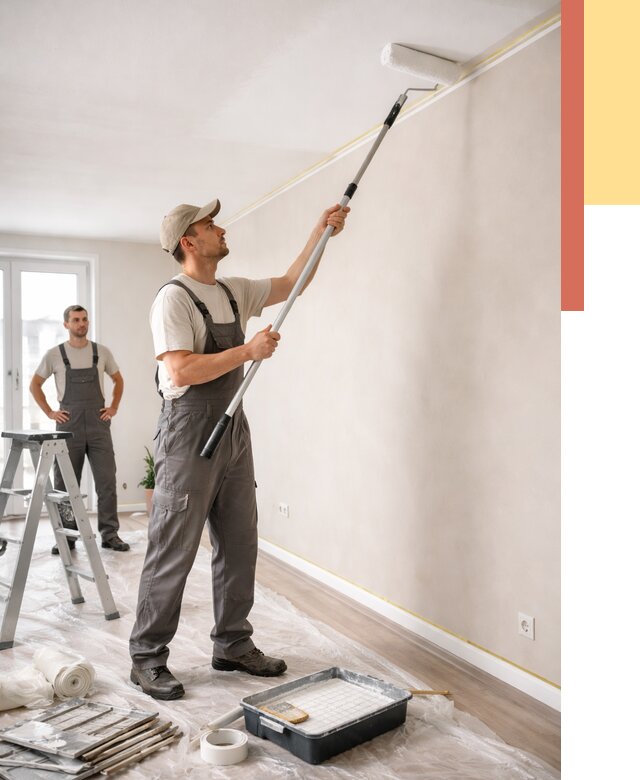 Покраска потолка из гипсокартона в Новокубанске от 4679 руб./м2 — услуги под ключ | ОТДЕЛОЧНИК-Нкб