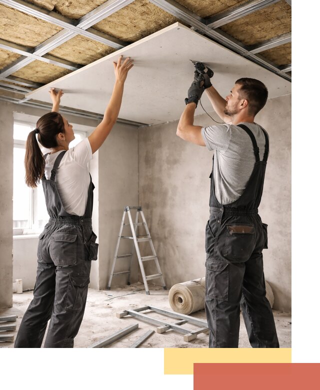 Звукоизоляция потолка из ГКЛ в Новокубанске профессионально и надежно