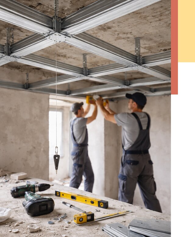 Монтаж каркаса потолка из профиля в Новокубанске от 4679 руб. — услуги ОТДЕЛОЧНИК-Нкб