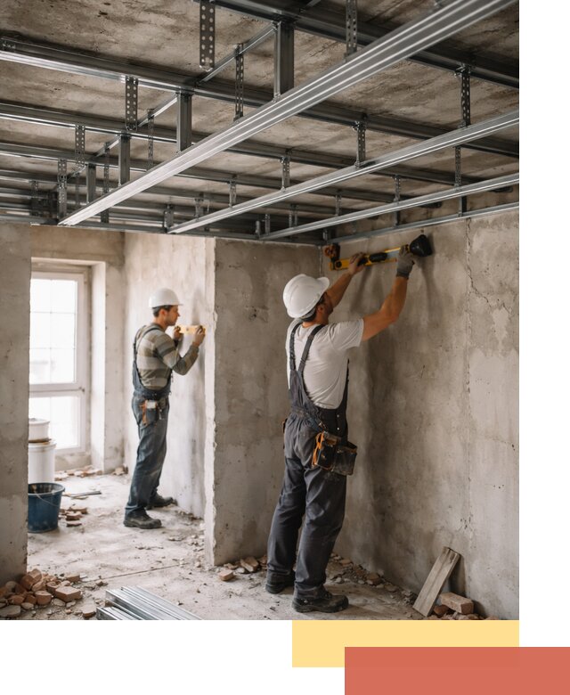 Монтаж каркаса потолка из профильного профиля в Новокубанске