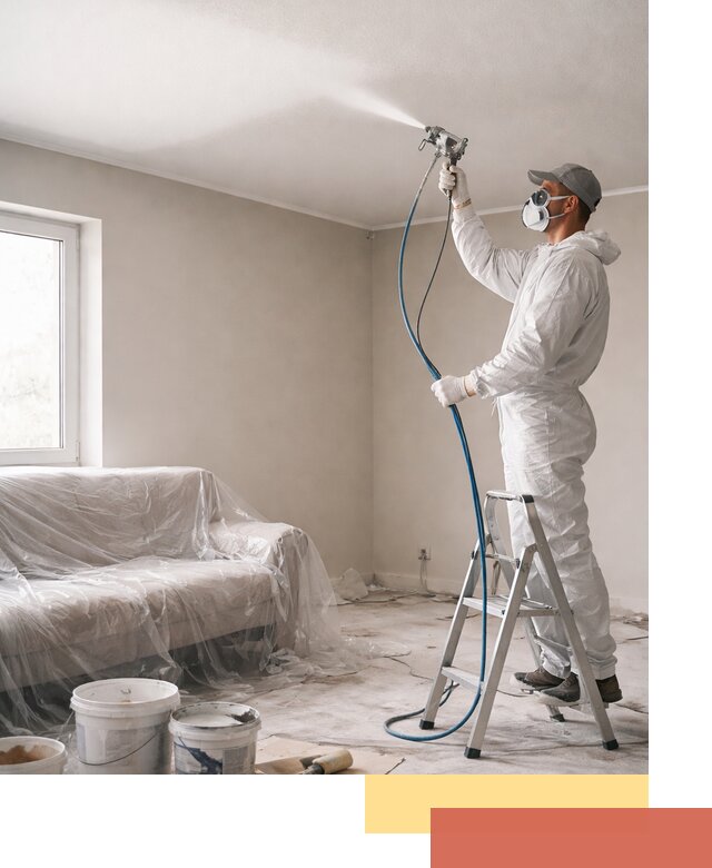 Покраска потолка краскопультом в Новокубанске быстро и качественно