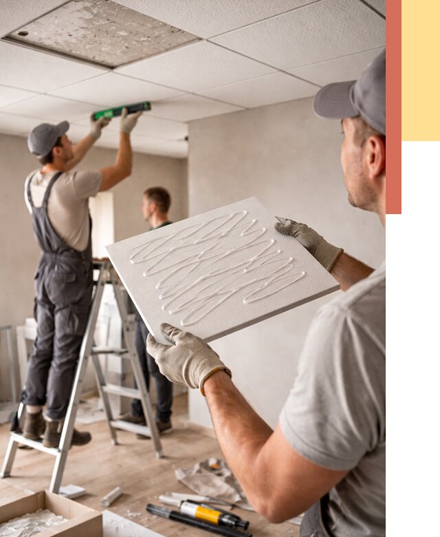 Монтаж потолочной плитки в Новокубанске от 4679 руб. — быстро и недорого | ОТДЕЛОЧНИК-Нкб