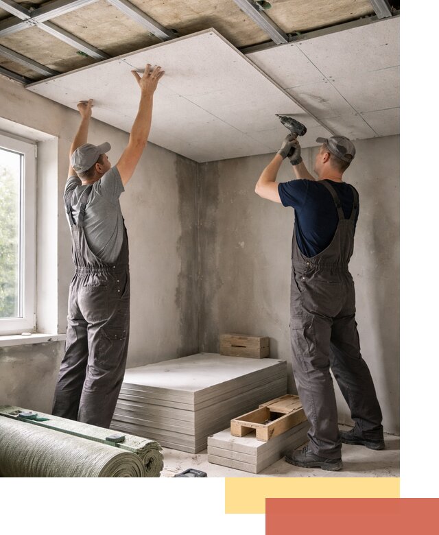 Шумоизоляция потолка панелями ЗИПС в Новокубанске